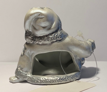 Windlicht Weihnachtsmann silber